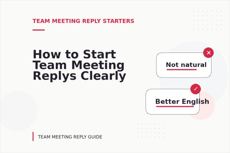 How to Start Team Meeting Replys Clearly How to Start Team Meeting Replys Clearly